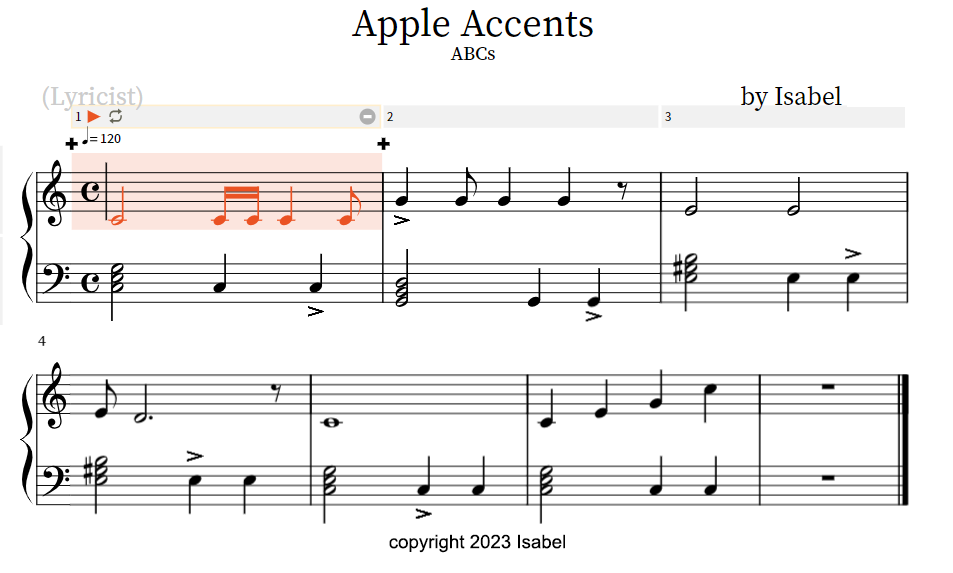 A Transposer's Dream composed by Isabel copyright 2022